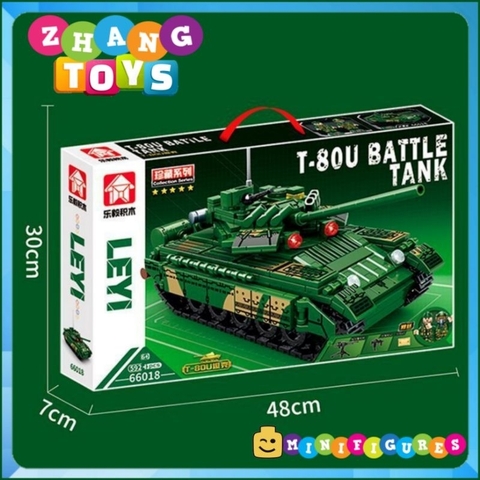 Đồ chơi xếp hình xe tăng T80 U lắp ráp gồm 592 mảnh ghép Minifigures Leyi 66018