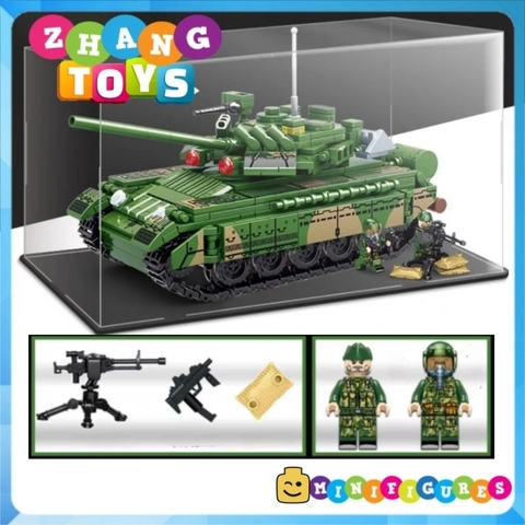Đồ chơi xếp hình xe tăng T80 U lắp ráp gồm 592 mảnh ghép Minifigures Leyi 66018