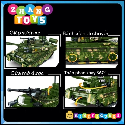 Đồ chơi xe tăng xếp hình Tank gồm 588 mảnh ghép Minifigures Leyi 66012