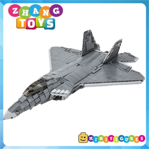 Đồ chơi xếp hình máy bay Tiêm kích F22 Raptor tàng hình gồm 1802 mảnh ghép và 6 Minifigures Mingdi 9002