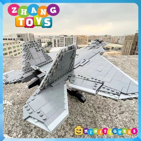 Đồ chơi xếp hình máy bay Tiêm kích F22 Raptor tàng hình gồm 1802 mảnh ghép và 6 Minifigures Mingdi 9002