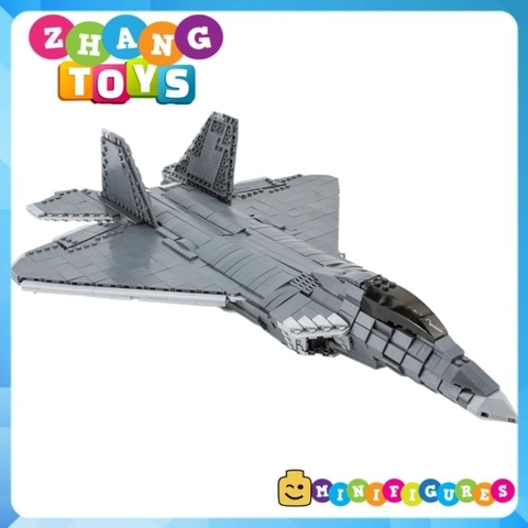 Đồ chơi xếp hình máy bay Tiêm kích F22 Raptor tàng hình gồm 1802 mảnh ghép và 6 Minifigures Mingdi 9002