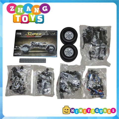 Đồ chơi xếp hình Xe motor Bat pod của người dơi Batman gồm 311 mảnh ghép Minifigures Brick 7115