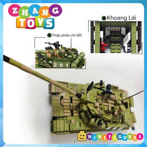 Đồ chơi xếp hình xe tăng T80 gồm 1356 mảnh ghép Minifigures Leyi LY66015