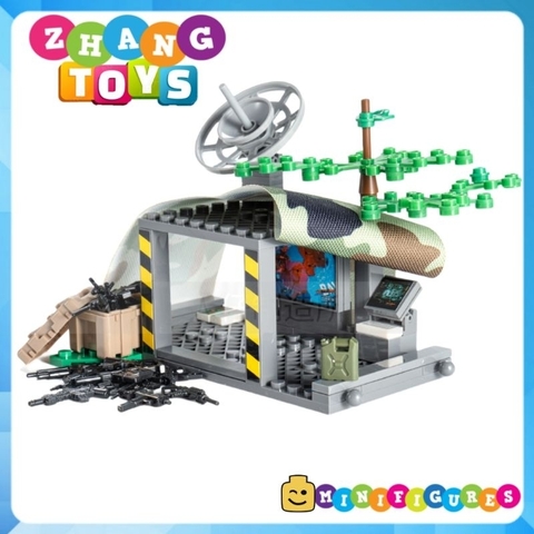 Đồ chơi xếp hình quân đội Bộ lắp ráp lều dã chiến sở chỉ huy tác chiến điện tử J778