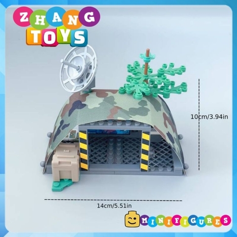 Đồ chơi xếp hình quân đội Bộ lắp ráp lều dã chiến sở chỉ huy tác chiến điện tử J778