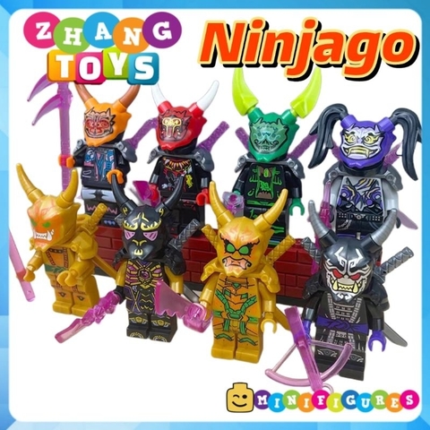 Đồ chơi xếp hình Ninjago mặt nạ quỷ Oni Lloyd Mr E Ultra Violet Morro OverLord Garmadon Minifigures BD01 08