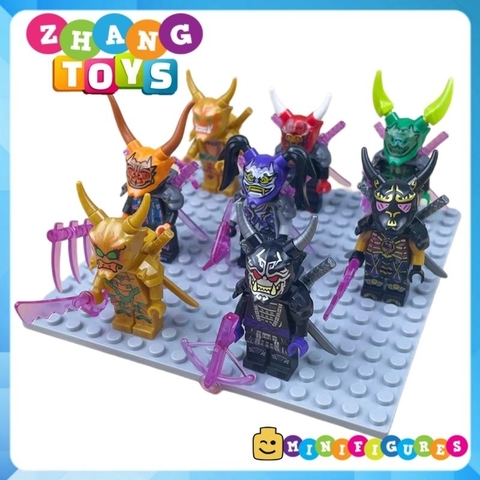 Đồ chơi xếp hình Ninjago mặt nạ quỷ Oni Lloyd Mr E Ultra Violet Morro OverLord Garmadon Minifigures BD01 08