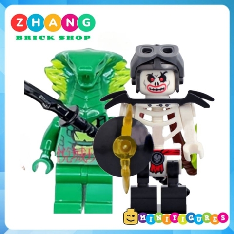 Đồ chơi xếp hình Ninjago Season 11 tộc rắn Pythor snales char và tộc xương Krazi kruncha nuckal Minifigures 61038