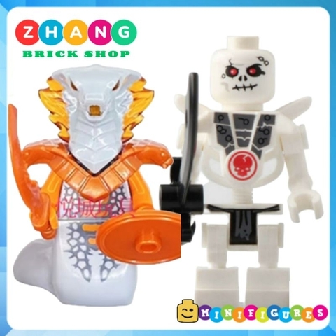 Đồ chơi xếp hình Ninjago Season 11 tộc rắn Pythor snales char và tộc xương Krazi kruncha nuckal Minifigures 61038