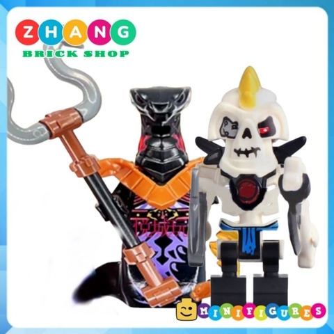 Đồ chơi xếp hình Ninjago Season 11 tộc rắn Pythor snales char và tộc xương Krazi kruncha nuckal Minifigures 61038