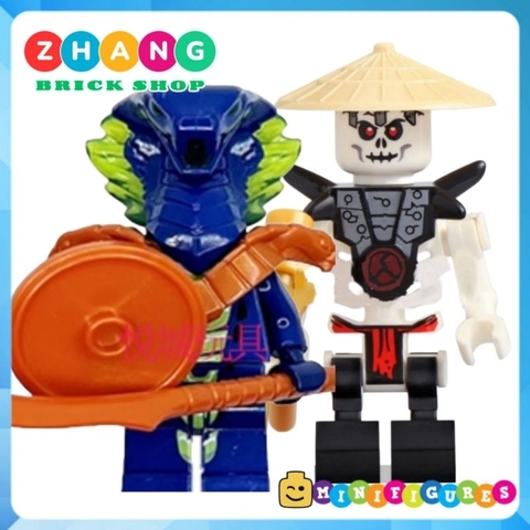 Đồ chơi xếp hình Ninjago Season 11 tộc rắn Pythor snales char và tộc xương Krazi kruncha nuckal Minifigures 61038