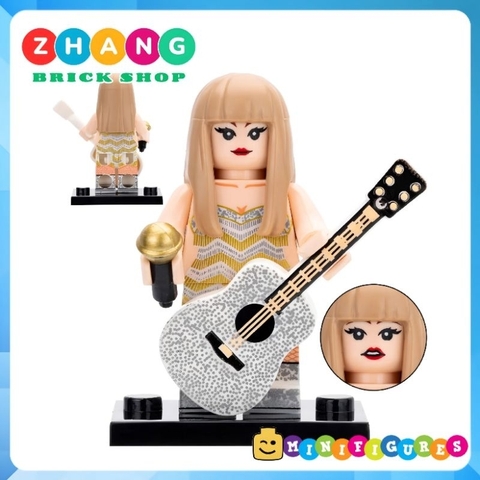 Đồ chơi xếp hình ca sỹ Taylor Swift mô phỏng ngôi sao nhạc pop trang trí bánh sinh nhật Minifigures LG1015
