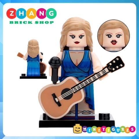 Đồ chơi xếp hình ca sỹ Taylor Swift mô phỏng ngôi sao nhạc pop trang trí bánh sinh nhật Minifigures LG1015