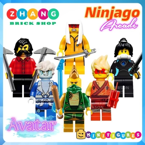 Đồ chơi xếp hình Ninjago Arcade Avatar Lloyd Nya Cole Jay Kai trang trí bánh sinh nhật Minifigures