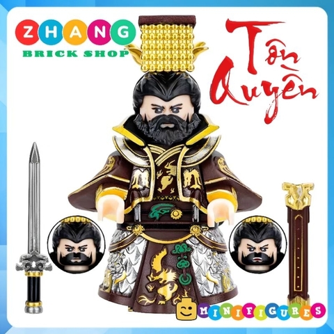 Đồ chơi xếp hình Tam quốc Tôn Quyền Đông Ngô Sun Quan trang trí bánh sinh nhật Minifigures