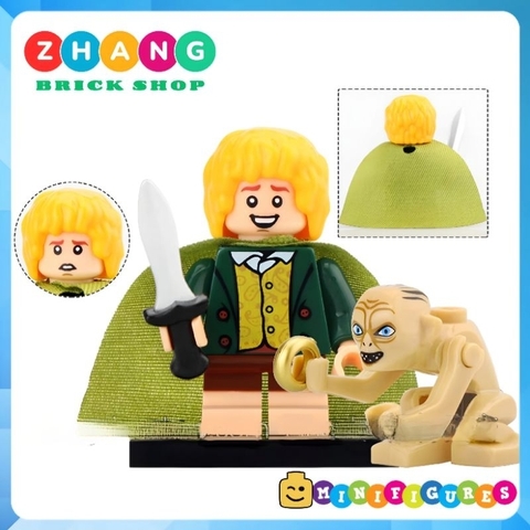 Đồ chơi xếp hình the lord of the ring Goblin Ringwraith Witch King Sauren Frodo Merry Sam Peregrin Minifigures TV6401