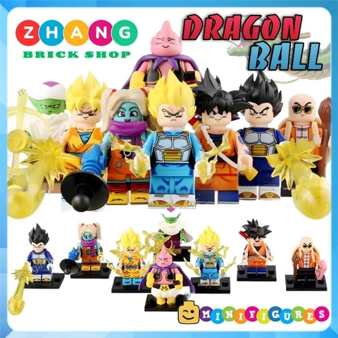 Đồ chơi xếp hình Dragon Ball Son Goku Vegeta Majin Buu Piccolo Pagi Roshi Zhang Brick Shop Minifigures WM6183