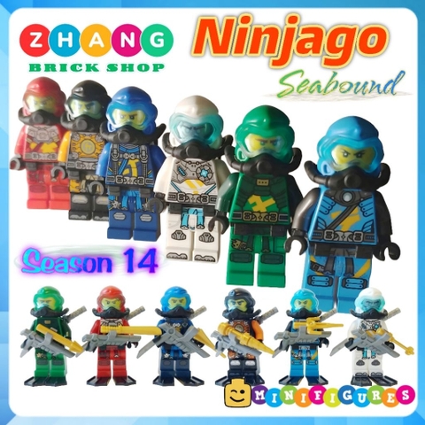 Đồ chơi lắp ráp Ninjago Season 14 Seabound Kai Cole Jay Zane Lloyd Nya Scuba đồ lặn Minifigures Zhang Brick Shop