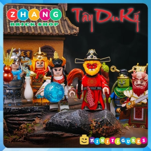 Đồ chơi xếp hình Tây Du Ký Tôn ngộ không Bạch long vương kim ngân giác đại vương tể tướng rùa Minifigures Bekool 3031C