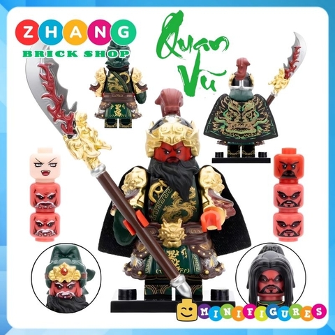 Đồ chơi xếp hình Quan Vũ Quan Vân Trường trong Tam Quốc Diễn Nghĩa Three Kingdom Minifigures