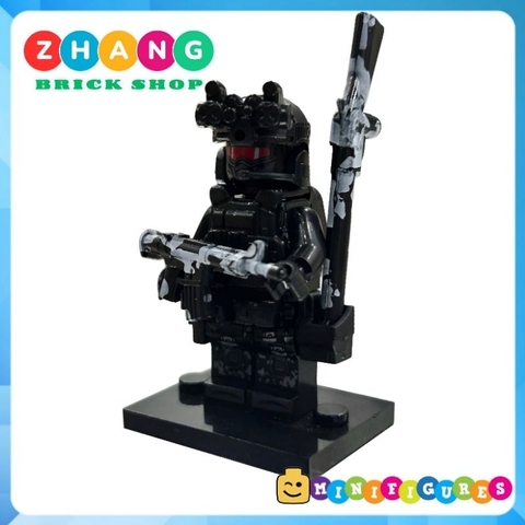 Đồ chơi xếp hình lực lượng Đặc nhiệm SWAT bóng đêm kèm phụ kiện đầy đủ Minifigures