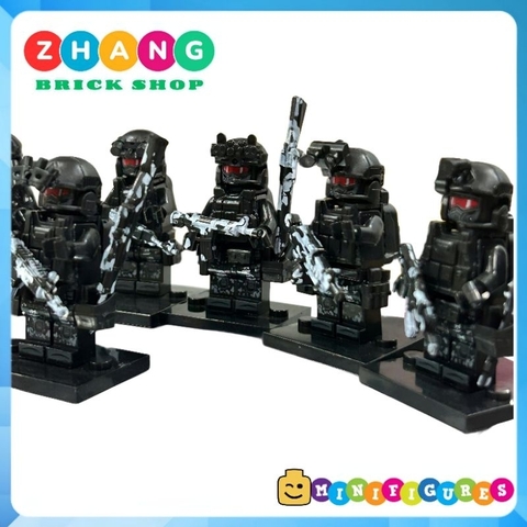 Đồ chơi xếp hình lực lượng Đặc nhiệm SWAT bóng đêm kèm phụ kiện đầy đủ Minifigures