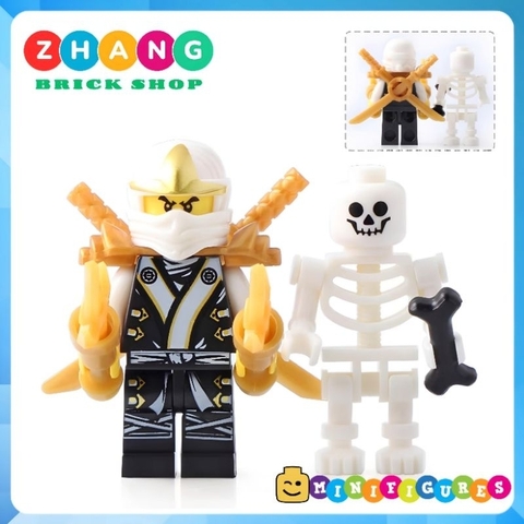 Đồ chơi xếp hình Ninjago Kimono Kai Jay Zane Cole Golden Lloyd tặng kèm Minifigures xương