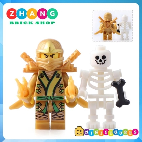Đồ chơi xếp hình Ninjago Kimono Kai Jay Zane Cole Golden Lloyd tặng kèm Minifigures xương