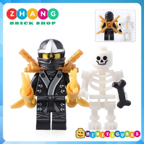 Đồ chơi xếp hình Ninjago Kimono Kai Jay Zane Cole Golden Lloyd tặng kèm Minifigures xương
