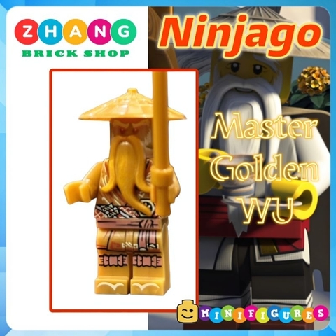 Đồ chơi xếp hình Ninjago Master Wu golden bậc thầy nguyên tố Minifigures bản kỷ niệm 10 năm