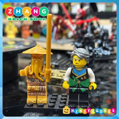 Đồ chơi xếp hình Ninjago Master Wu golden bậc thầy nguyên tố Minifigures bản kỷ niệm 10 năm