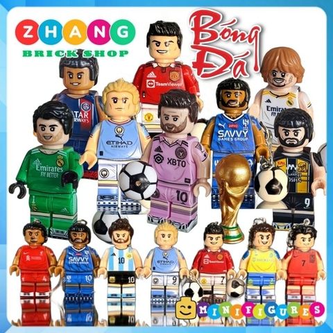 Đồ chơi xếp hình cầu thủ bóng đá Ronaldo Messi haaland Neymar Mbappe Modric Benzema football soccer Minifigures G0163