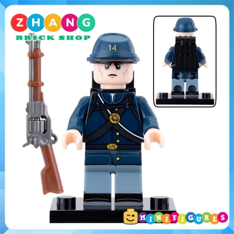 Đồ chơi lắp ráp Lính Mỹ nội chiến Hoa Kỳ American Civil War Minifigures N401 N402 [Zhang Brick Shop]