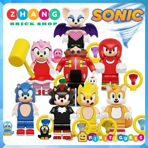 Đồ chơi lắp ráp Super Sonic Miles Prower Eggman Rogue The Bat Knuckles Amy Rose Shadow Minifigures KDL835 Zhang Brick