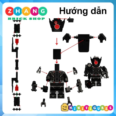 Đồ chơi lắp ráp Large Speakerman trong Skibidi Toilet Minifigures KDL846 K2299 Zhang Brick Shop