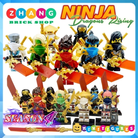 Đồ chơi lắp giáp ninjago Dragons Rising 4 Kai Cole Lloyd Nya Zane Wu Sora Arin Minifigures Zhang Brick Shop