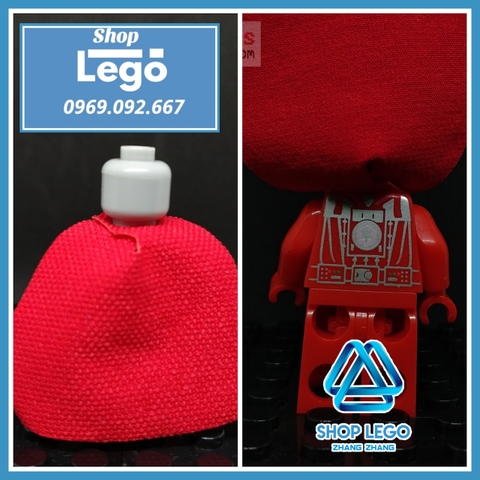 Xếp hình Star Wars Prototype Red Darth Vader Helmet Lego Minifigures WM297