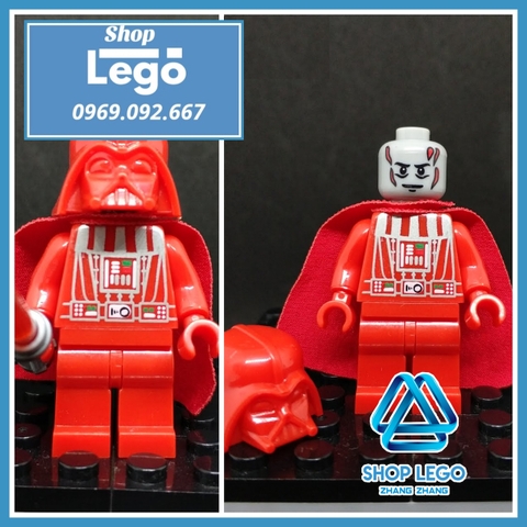 Xếp hình Star Wars Prototype Red Darth Vader Helmet Lego Minifigures WM297