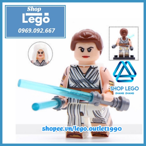 Xếp hình Rey - Finn - Kylo Renn - Dark Rey - Lando - Chewbacca - Emperor Palpatine - Baby Yoda Lego Minifigures WM6081