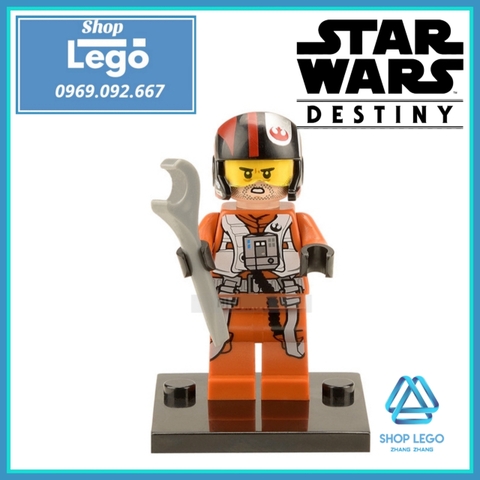 Xếp hình Star Wars Rey - Poe Dameron - Tasu Leech - Chewbacca - Han Solo - Finn Lego Minifigures Xinh X0104