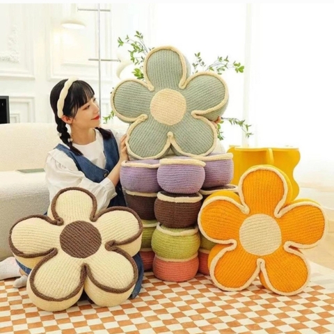 Đệm hoa lông xù 45cm dày 12cm