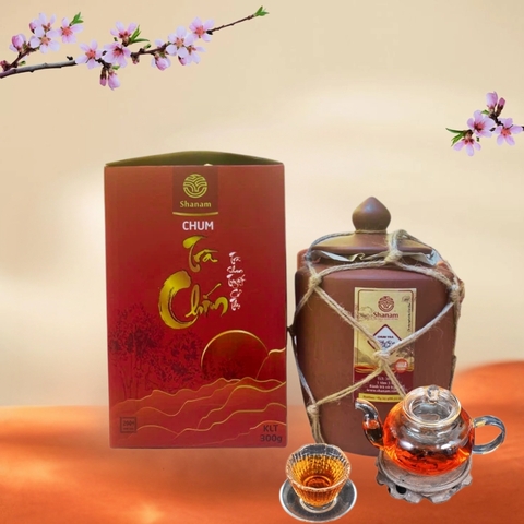 TRÀ VÀNG - CHUM TRÀ CHÍN YÊN BÁI 1 TÔM - 3 LÁ 300G