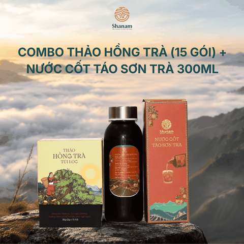 COMBO MIX 2 (THẢO HỒNG TRÀ HỘP TÚI LỌC 30G + NƯỚC CỐT TÁO SƠN TRA CHAI 300ML)