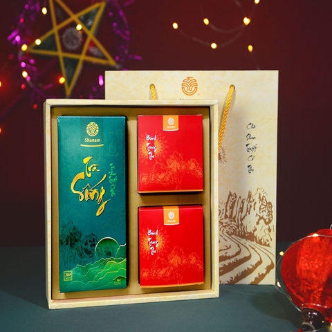 SET TRÀ BÁNH TT0102C ( 1 HỘP TRÀ SỐNG 100G + 2 BÁNH TT 120G )