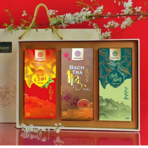 SÉT QUÀ YÊU THƯƠNG (COMBO MIX 3 HỘP: BẠCH TRÀ MÂY 50G + TRÀ SỐNG 100G+ TRÀ CHÍN 100G