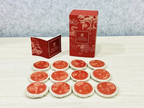 TRÀ VÀNG - BÁNH TRÀ SỐNG YÊN BÁI 1T-3L HỘP 12 CON GIÁP 10G