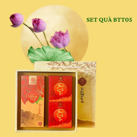 SET TRÀ BÁNH BTT05 ( 1 HỘP THẢO HỒNG TRÀ TÚI LỌC 80G + 2 BÁNH TT 120G )