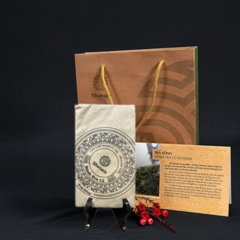 TRÀ VÀNG - BÁNH TRÀ SỐNG 2025 YÊN BÁI 1 TÔM -3 LÁ 300G BCN