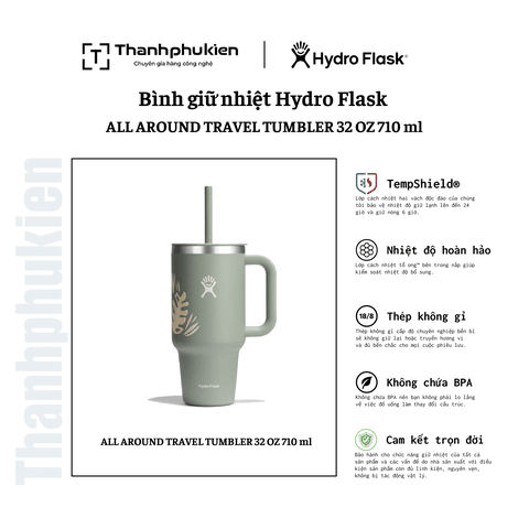 Ly giữ nhiệt Hydro Flask ALL AROUND TRAVEL TUMBLER 32 OZ 946 ml – TT32PSC